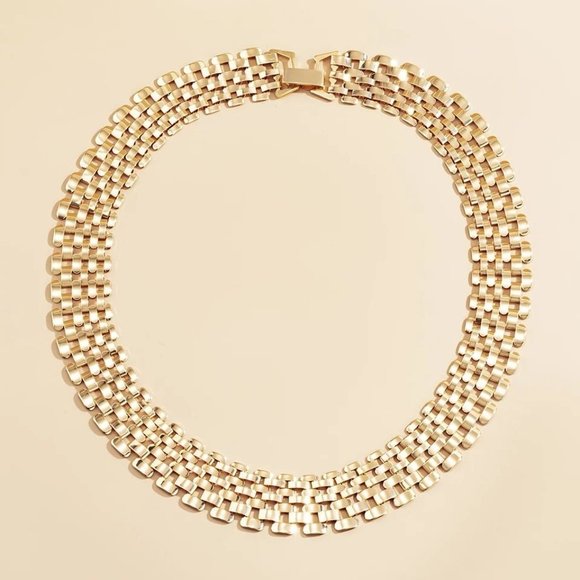 New Chunky Thick Chain gold Color Necklace - Picture 2 of 4